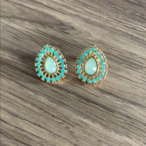 Aqua/Turquoise Statement Stud Earrings - Like New!